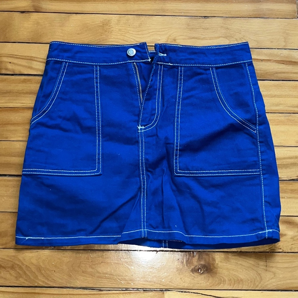 Blue jean mini skirt